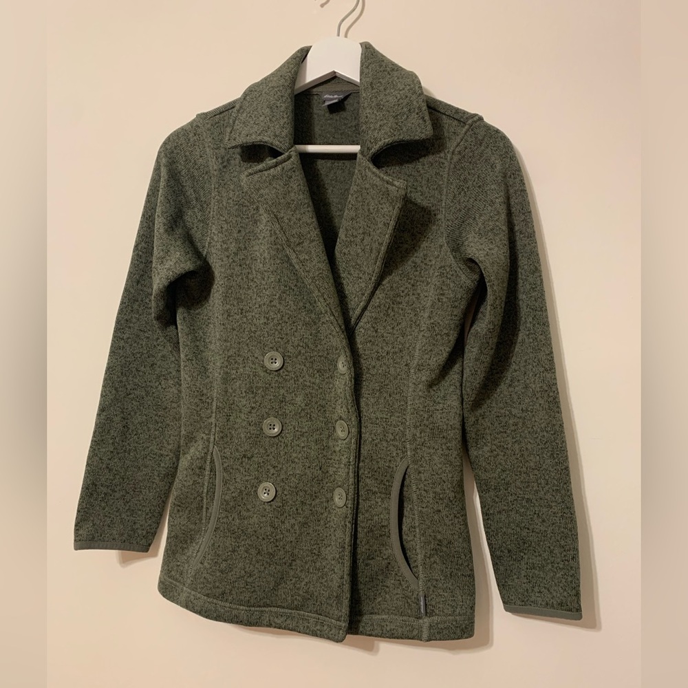 Eddie Bauer Olive Green Fleece Jacket